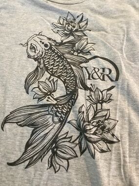 Y&R  ,Koi Fish Graphic Pet ,Fish-Themed Tee, Size Extra Large